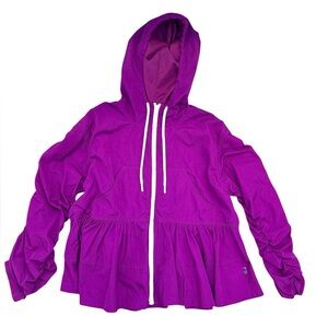 NWT, Daily Practice Freestyle Hooded Babydoll Windbreaker Jacket purple Size S
